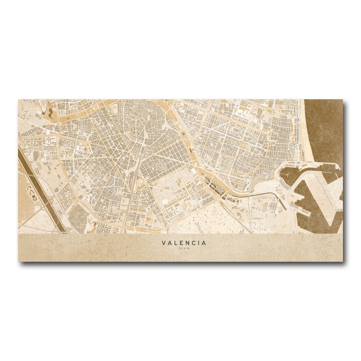 AUTO-MOCKUP WHITE | Valencia Map | 1 Piece | Gallery Wrap Canvas | group=2x1