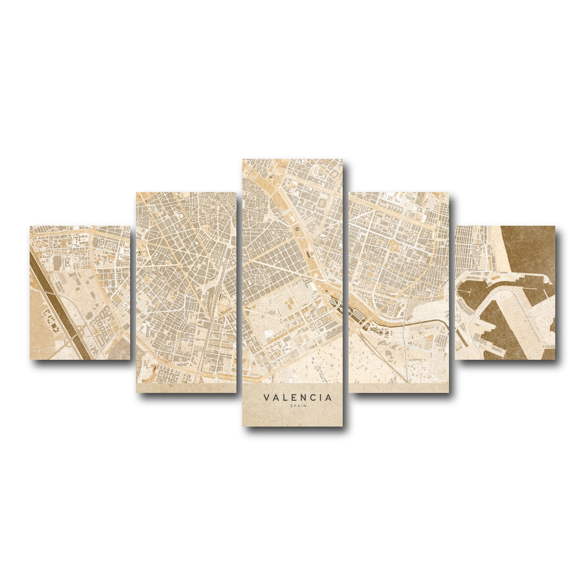 AUTO-MOCKUP WHITE | Valencia Map | 5 Piece | Gallery Wrap Canvas | group=5_short