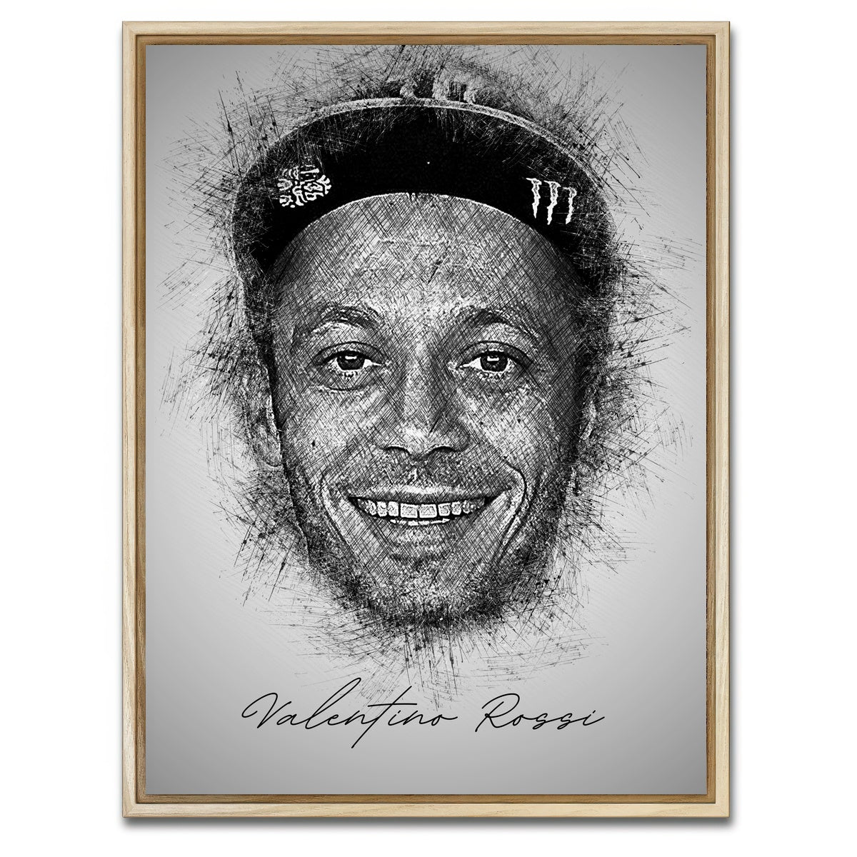 AUTO-MOCKUP WHITE | Valentino Rossi | 1 Piece | Natural Framed Canvas | group=3x4