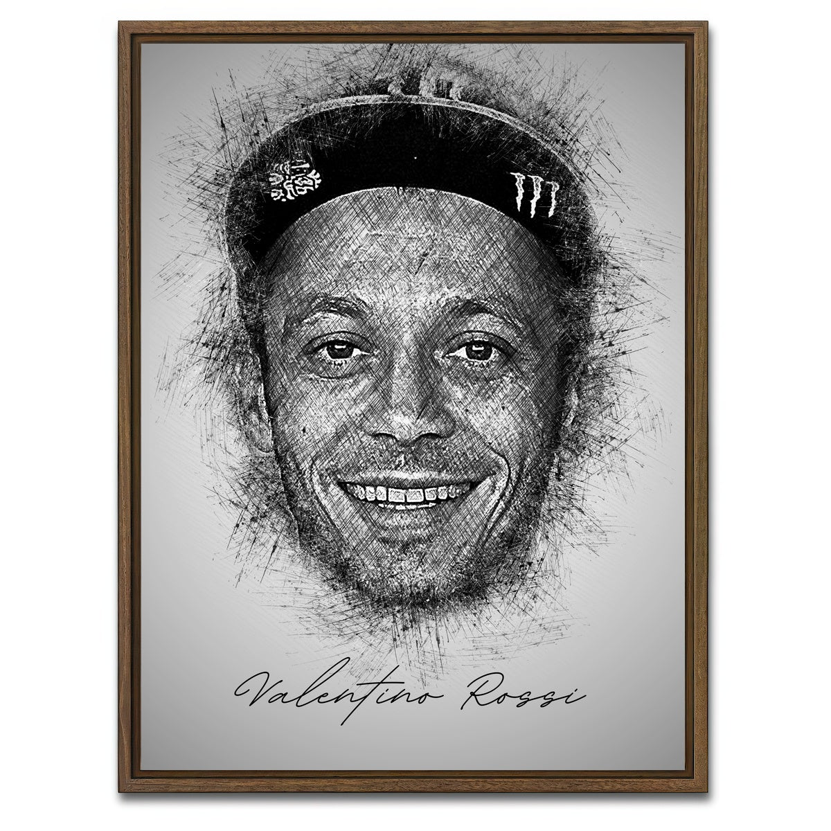 AUTO-MOCKUP WHITE | Valentino Rossi | 1 Piece | Walnut Framed Canvas | group=3x4