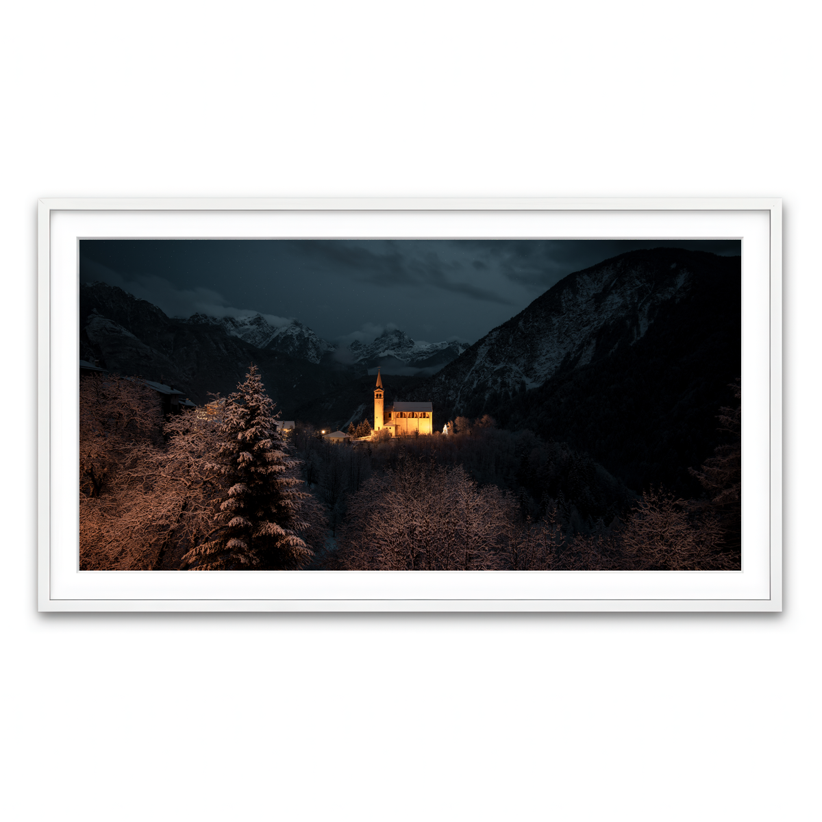 Framed Print 2x1 White