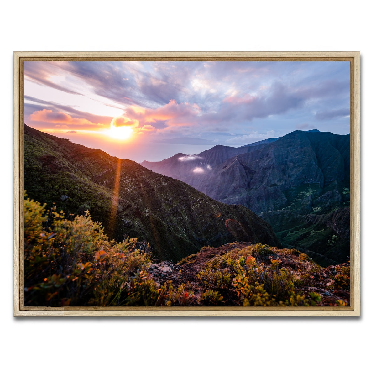 AUTO-MOCKUP WHITE | Valley Sunset | 1 Piece | Natural Framed Canvas | group=4x3