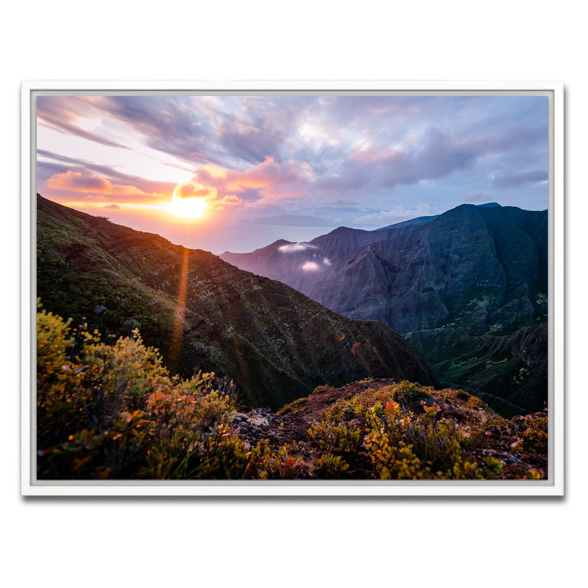 AUTO-MOCKUP WHITE | Valley Sunset | 1 Piece | White Framed Canvas | group=4x3