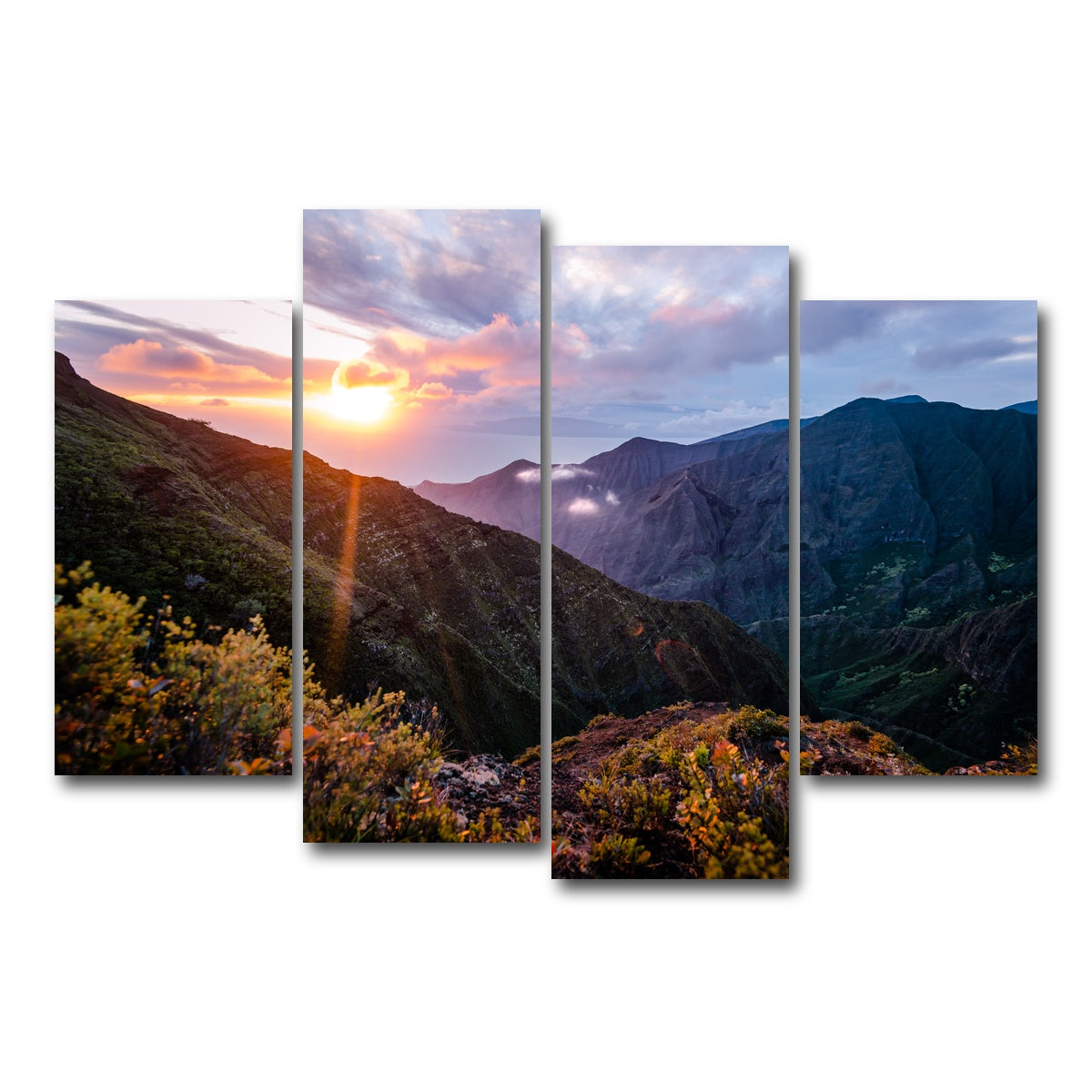 AUTO-MOCKUP WHITE | Valley Sunset | 4 Piece | Gallery Wrap Canvas | group=4_short