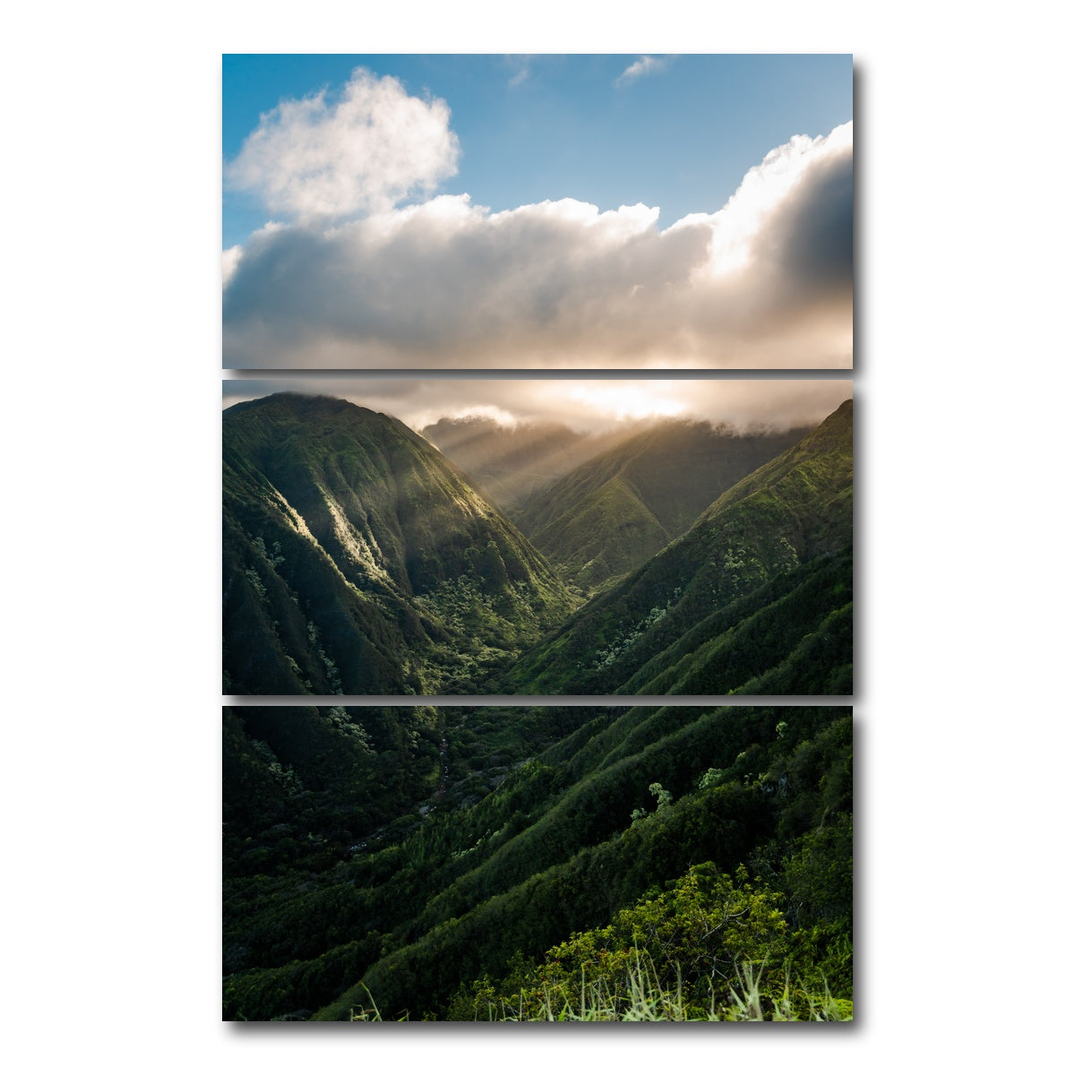 AUTO-MOCKUP WHITE | Valley of Light | 3 Piece | Gallery Wrap Canvas | group=12x24_stacked