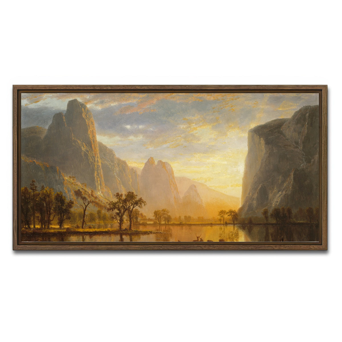 AUTO-MOCKUP WHITE | Valley of the Yosemite | 1 Piece | Walnut Framed Canvas | group=2x1
