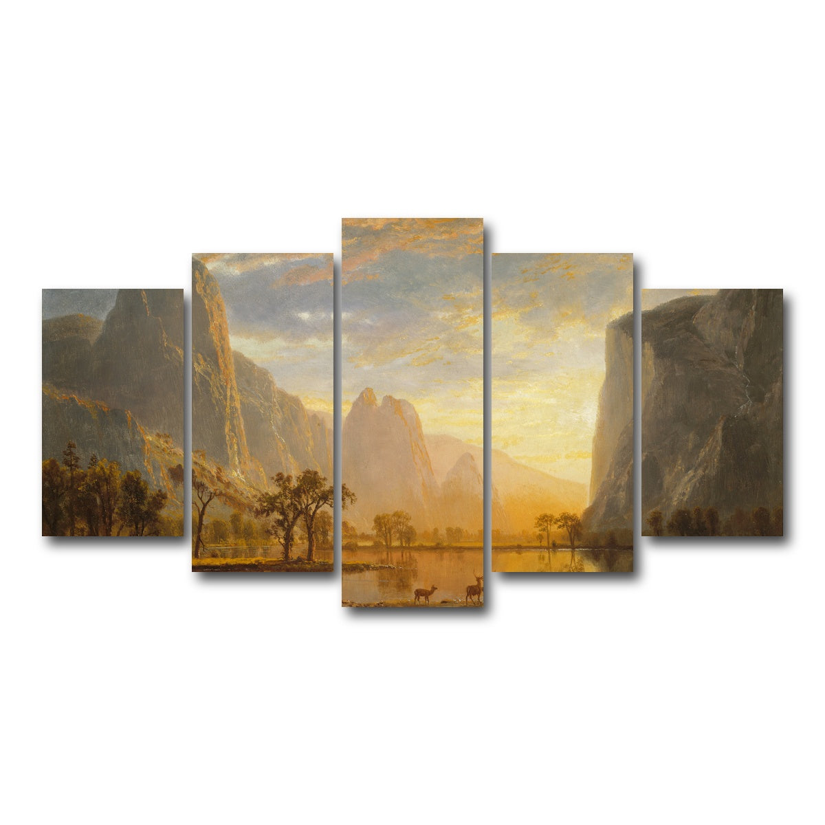 AUTO-MOCKUP WHITE | Valley of the Yosemite | 5 Piece | Gallery Wrap Canvas | group=5_normal