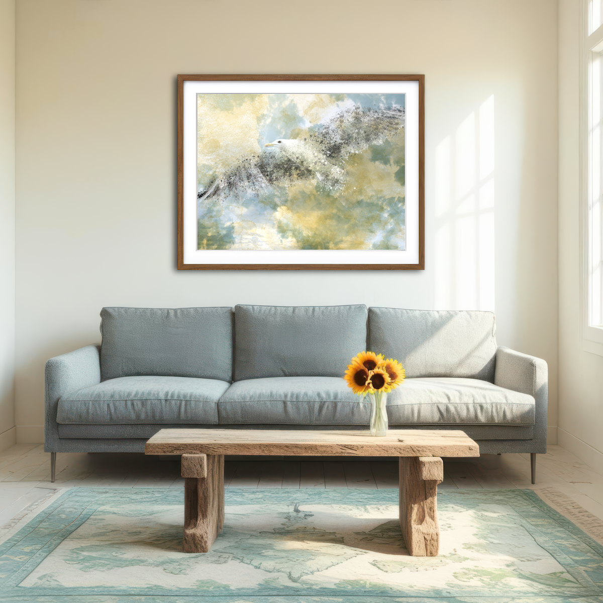 AUTO-MOCKUP ROOM | Vanishing Seagull Wall Art