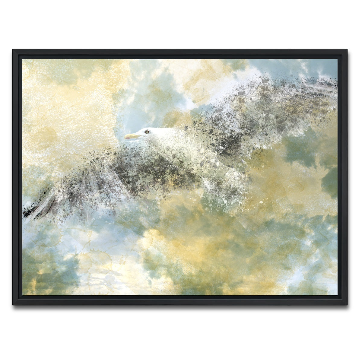 AUTO-MOCKUP WHITE | Vanishing Seagull | 1 Piece | Black Framed Canvas | group=4x3