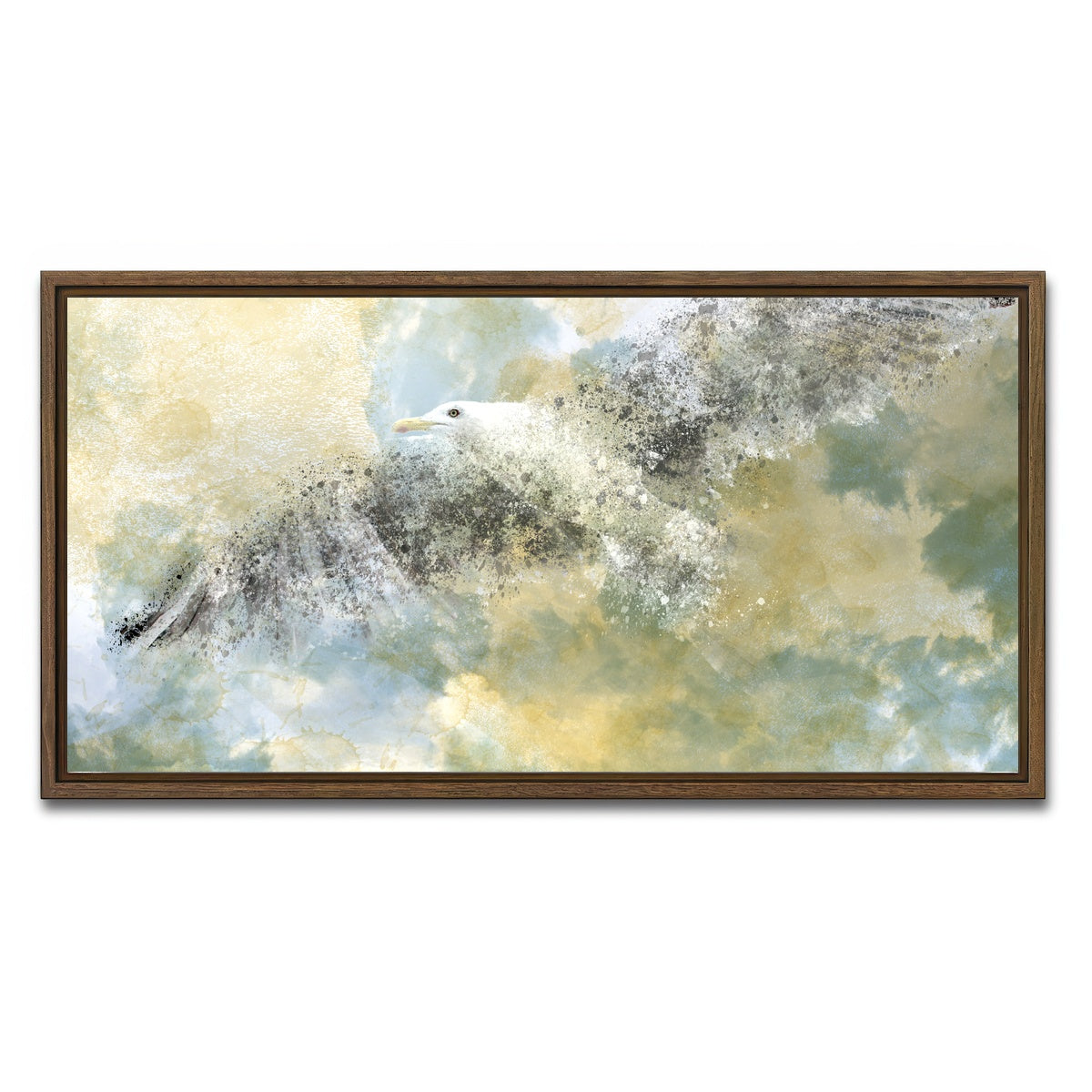 AUTO-MOCKUP WHITE | Vanishing Seagull | 1 Piece | Walnut Framed Canvas | group=2x1