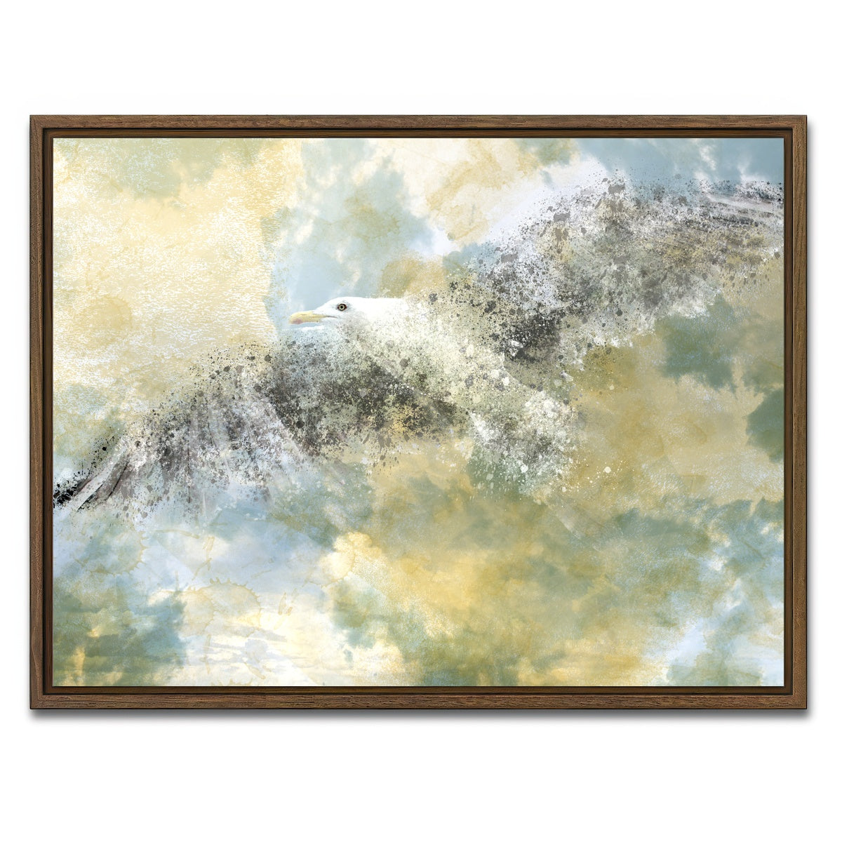 AUTO-MOCKUP WHITE | Vanishing Seagull | 1 Piece | Walnut Framed Canvas | group=4x3