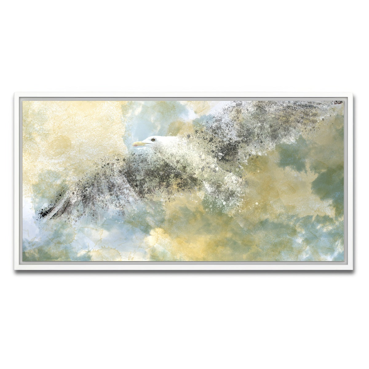 AUTO-MOCKUP WHITE | Vanishing Seagull | 1 Piece | White Framed Canvas | group=2x1