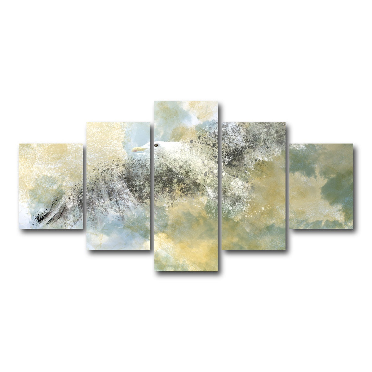 AUTO-MOCKUP WHITE | Vanishing Seagull | 5 Piece | Gallery Wrap Canvas | group=5_short