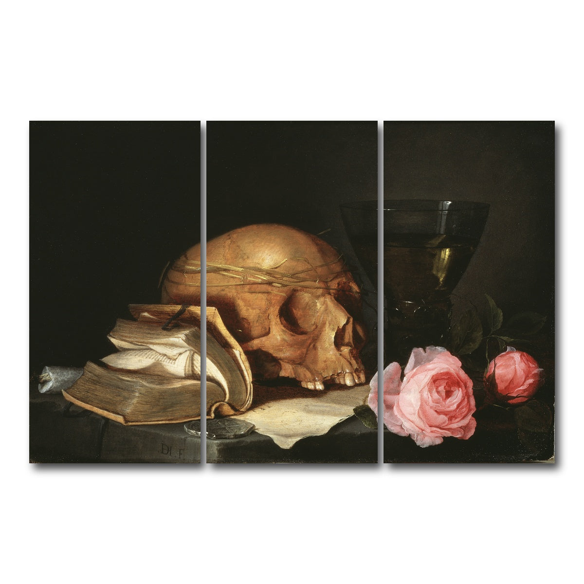 AUTO-MOCKUP WHITE | Vanitas Still Life | 3 Piece | Gallery Wrap Canvas | group=12x24