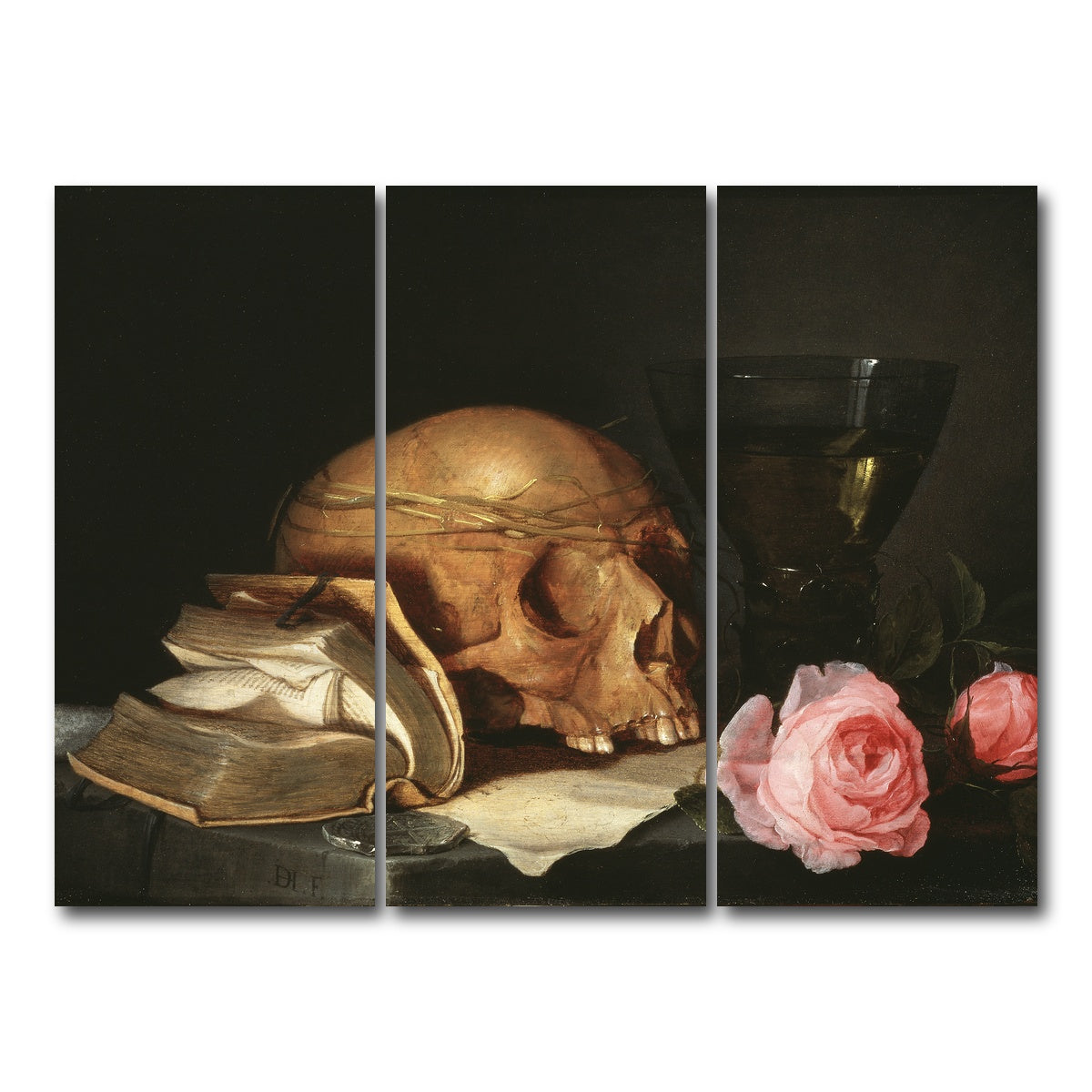 AUTO-MOCKUP WHITE | Vanitas Still Life | 3 Piece | Gallery Wrap Canvas | group=8x18
