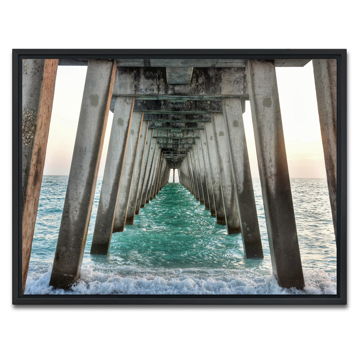 AUTO-MOCKUP WHITE | Venice Beach Pier at Sharkys On The Pier | 1 Piece | Black Framed Canvas | group=4x3