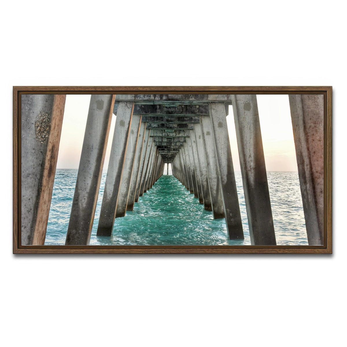 AUTO-MOCKUP WHITE | Venice Beach Pier at Sharkys On The Pier | 1 Piece | Walnut Framed Canvas | group=2x1