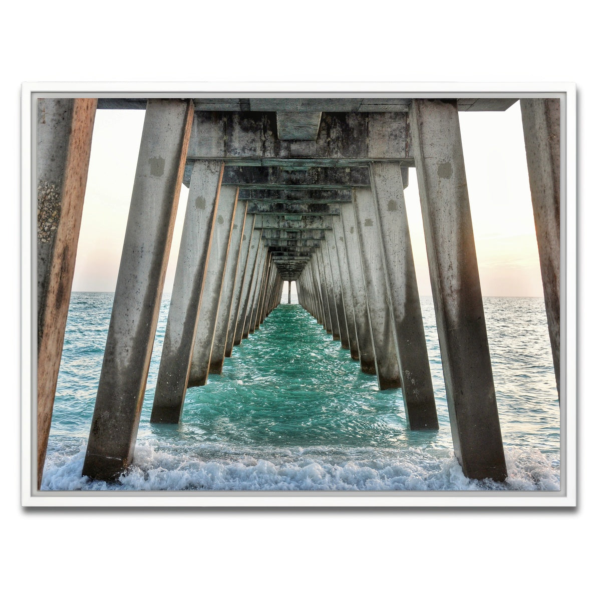 AUTO-MOCKUP WHITE | Venice Beach Pier at Sharkys On The Pier | 1 Piece | White Framed Canvas | group=4x3