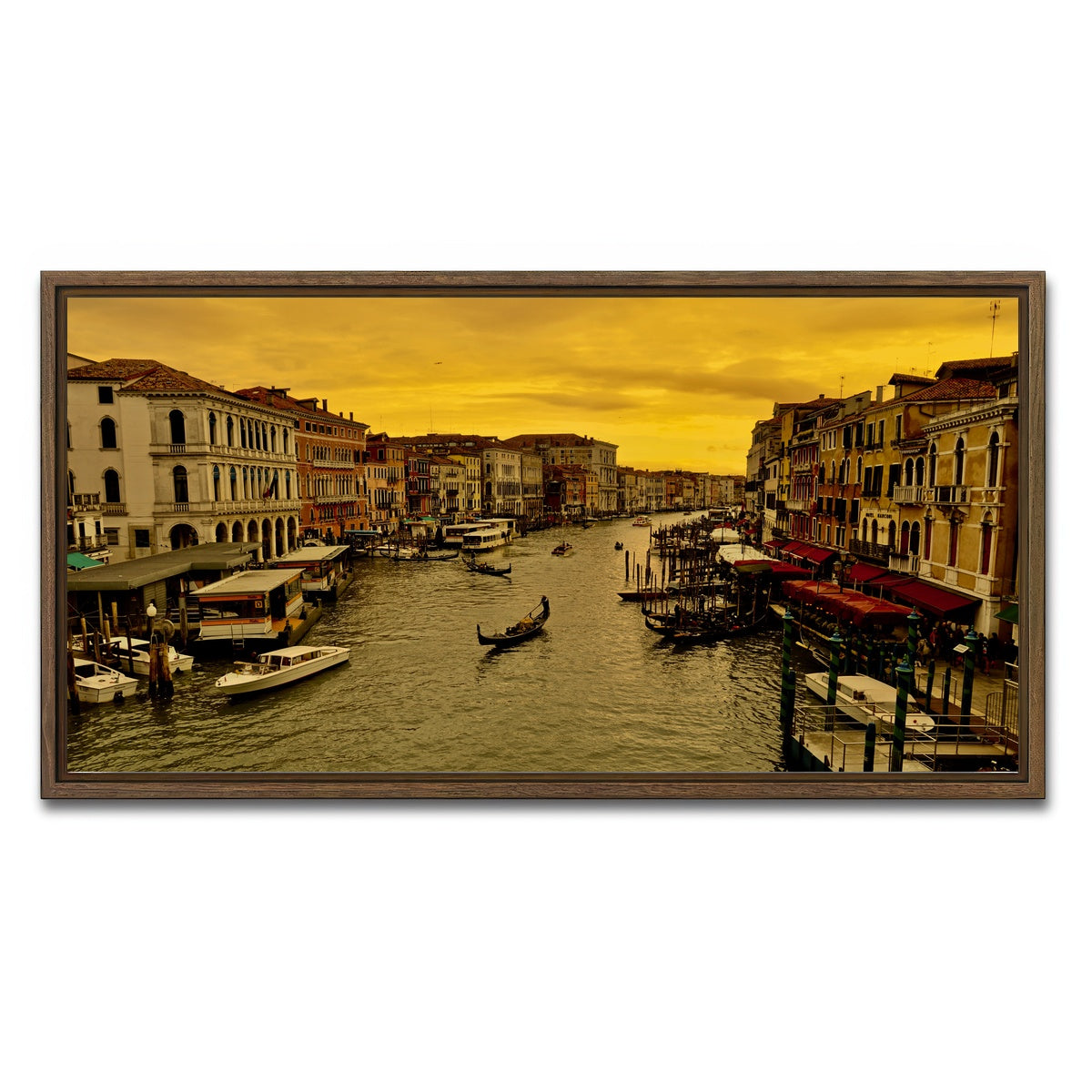 AUTO-MOCKUP WHITE | Venice Gondola | 1 Piece | Walnut Framed Canvas | group=2x1