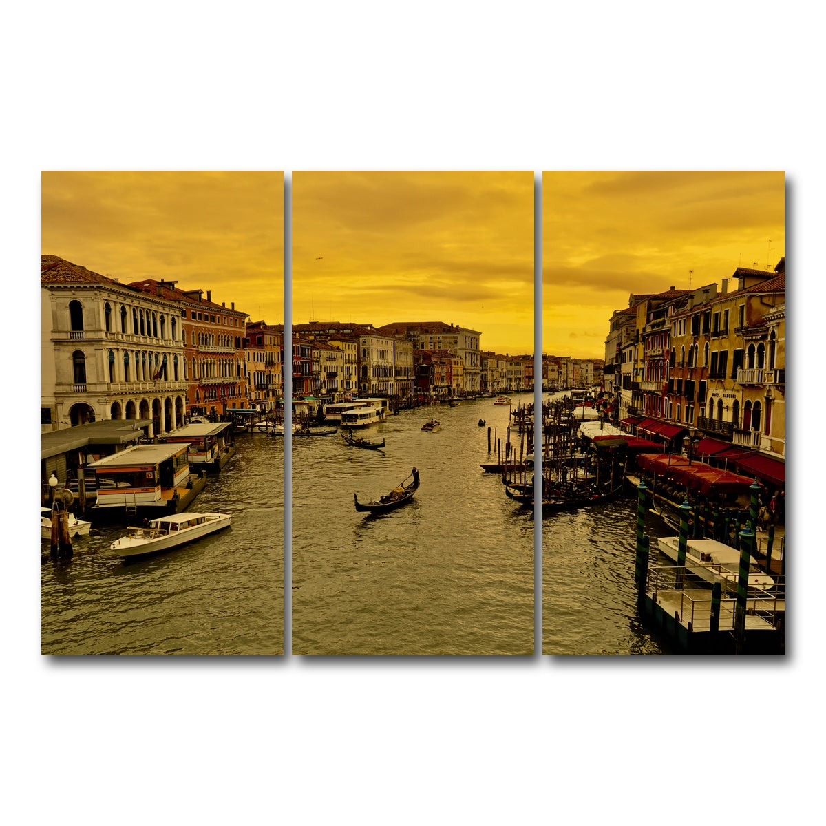 AUTO-MOCKUP WHITE | Venice Gondola | 3 Piece | Gallery Wrap Canvas | group=12x24
