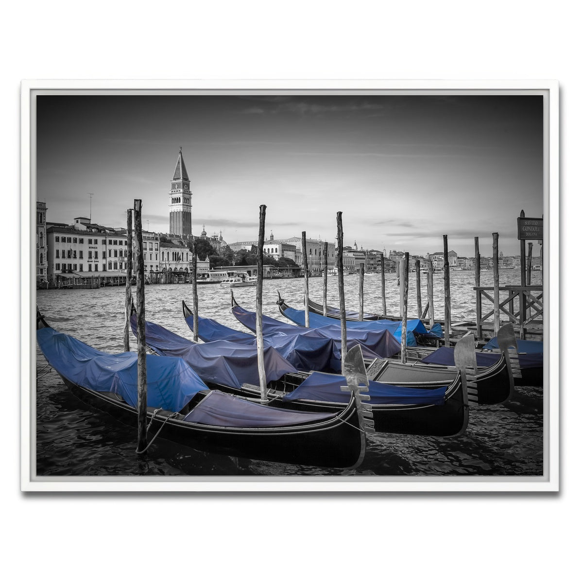 AUTO-MOCKUP WHITE | Venice Grand Canal and St Mark's Campanile | 1 Piece | White Framed Canvas | group=4x3