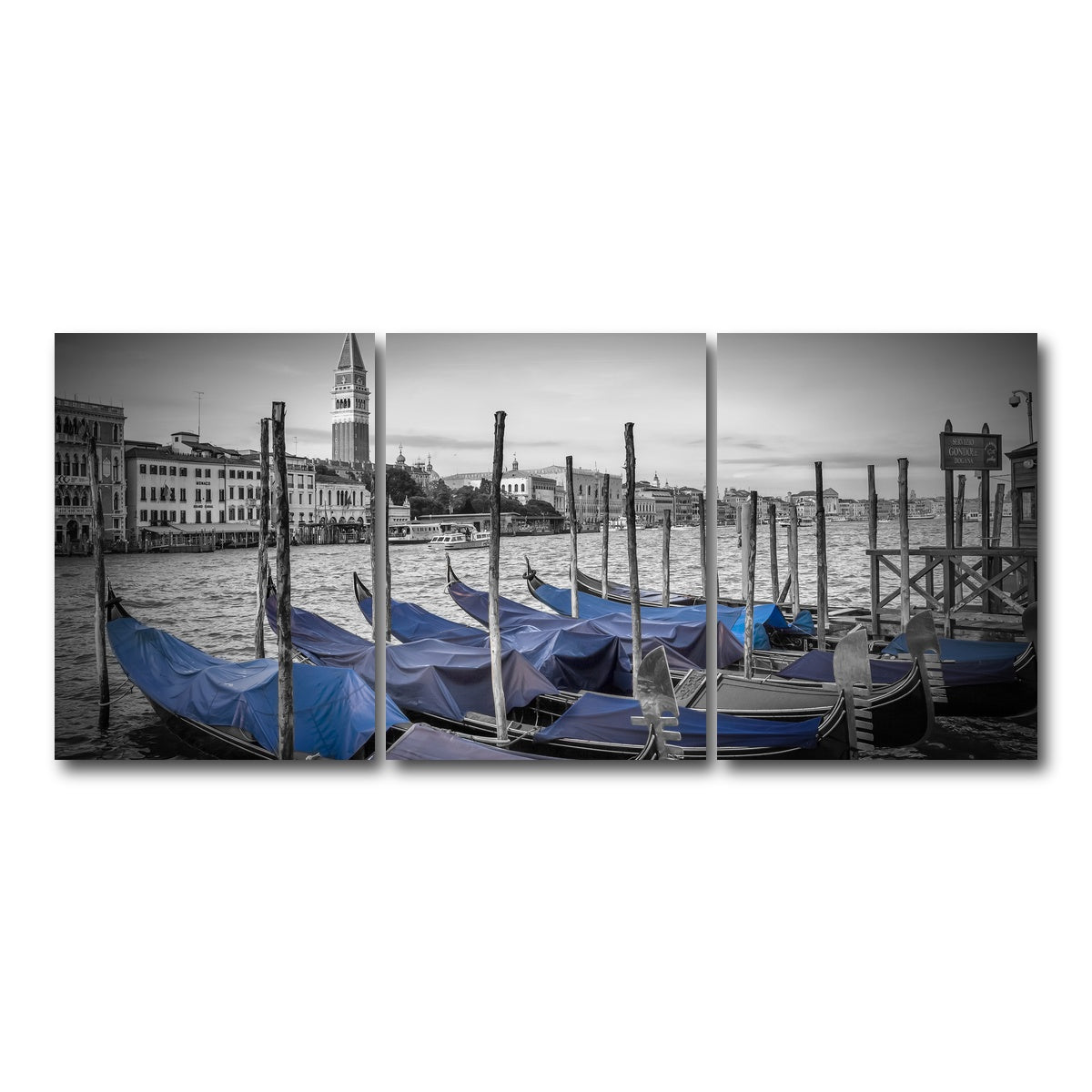 AUTO-MOCKUP WHITE | Venice Grand Canal and St Mark's Campanile | 3 Piece | Gallery Wrap Canvas | group=18x24