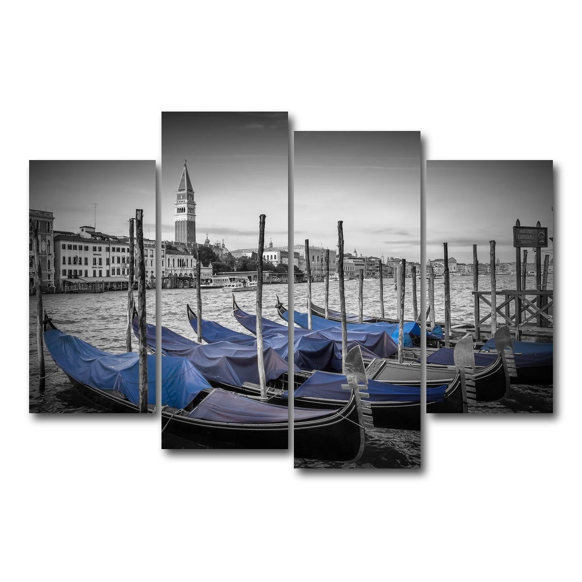 AUTO-MOCKUP WHITE | Venice Grand Canal and St Mark's Campanile | 4 Piece | Gallery Wrap Canvas | group=4_short