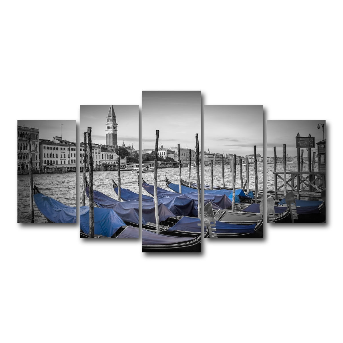 AUTO-MOCKUP WHITE | Venice Grand Canal and St Mark's Campanile | 5 Piece | Gallery Wrap Canvas | group=5_normal