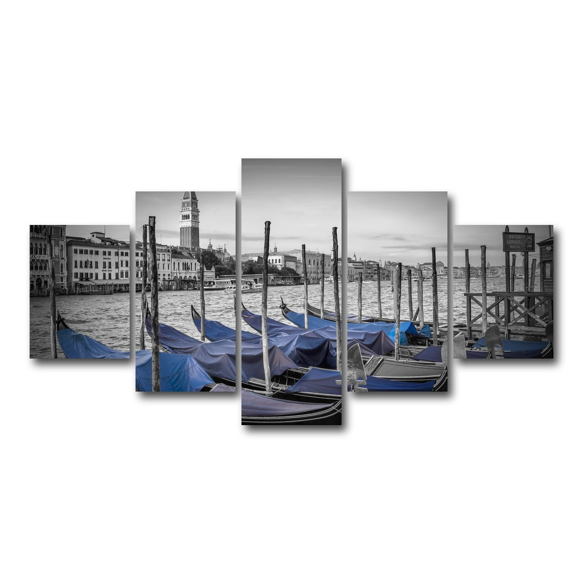 AUTO-MOCKUP WHITE | Venice Grand Canal and St Mark's Campanile | 5 Piece | Gallery Wrap Canvas | group=5_short