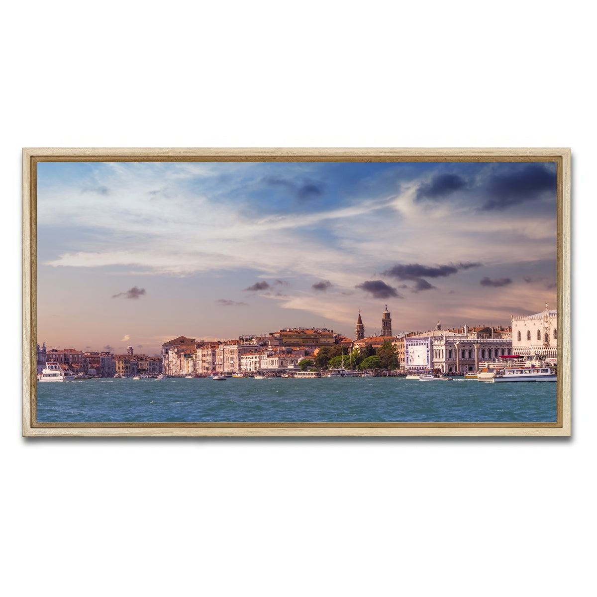 AUTO-MOCKUP WHITE | Venice Panorama | 1 Piece | Natural Framed Canvas | group=2x1