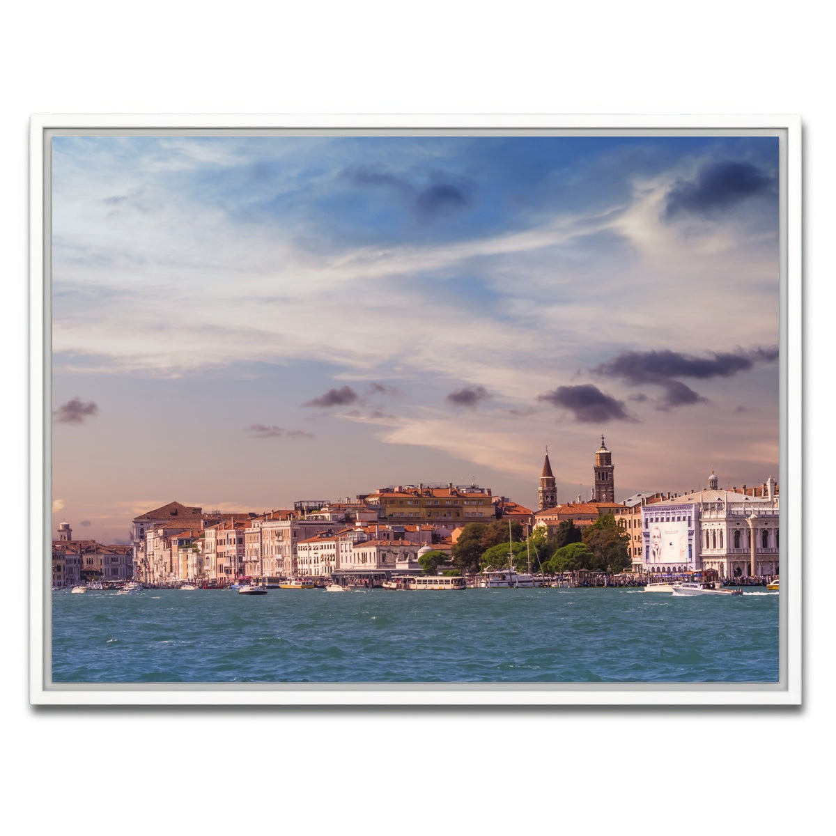 AUTO-MOCKUP WHITE | Venice Panorama | 1 Piece | White Framed Canvas | group=4x3