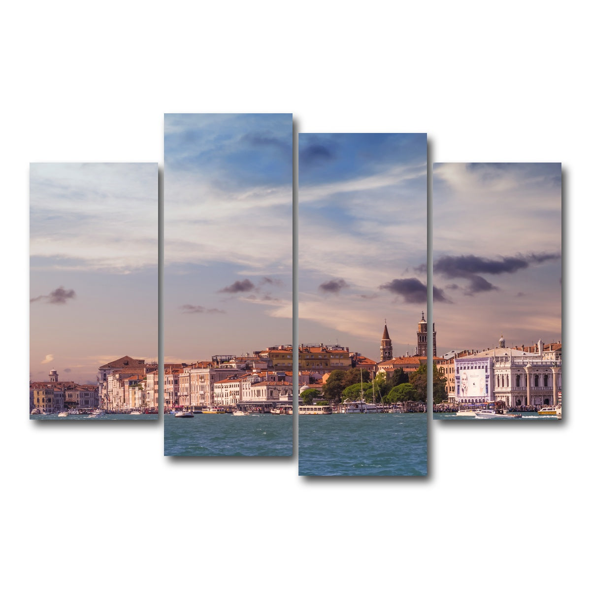 AUTO-MOCKUP WHITE | Venice Panorama | 4 Piece | Gallery Wrap Canvas | group=4_short