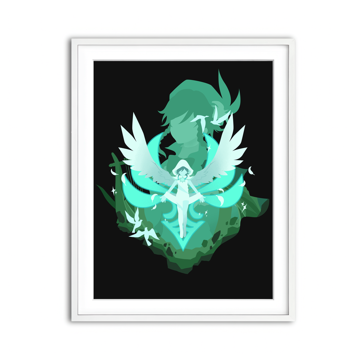 Framed Print 3x4 White