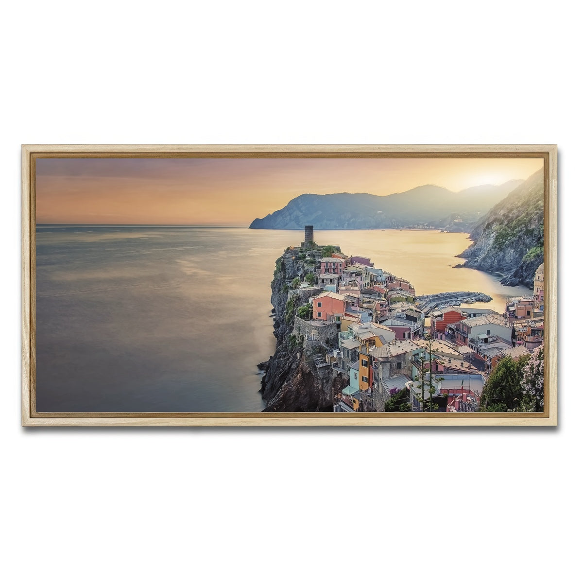 AUTO-MOCKUP WHITE | Vernazza Sunset | 1 Piece | Natural Framed Canvas | group=2x1