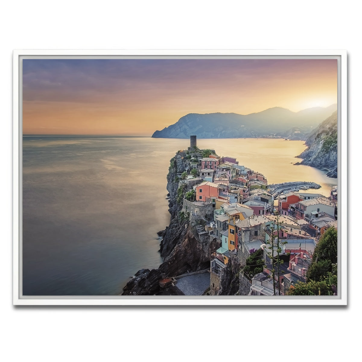 AUTO-MOCKUP WHITE | Vernazza Sunset | 1 Piece | White Framed Canvas | group=4x3