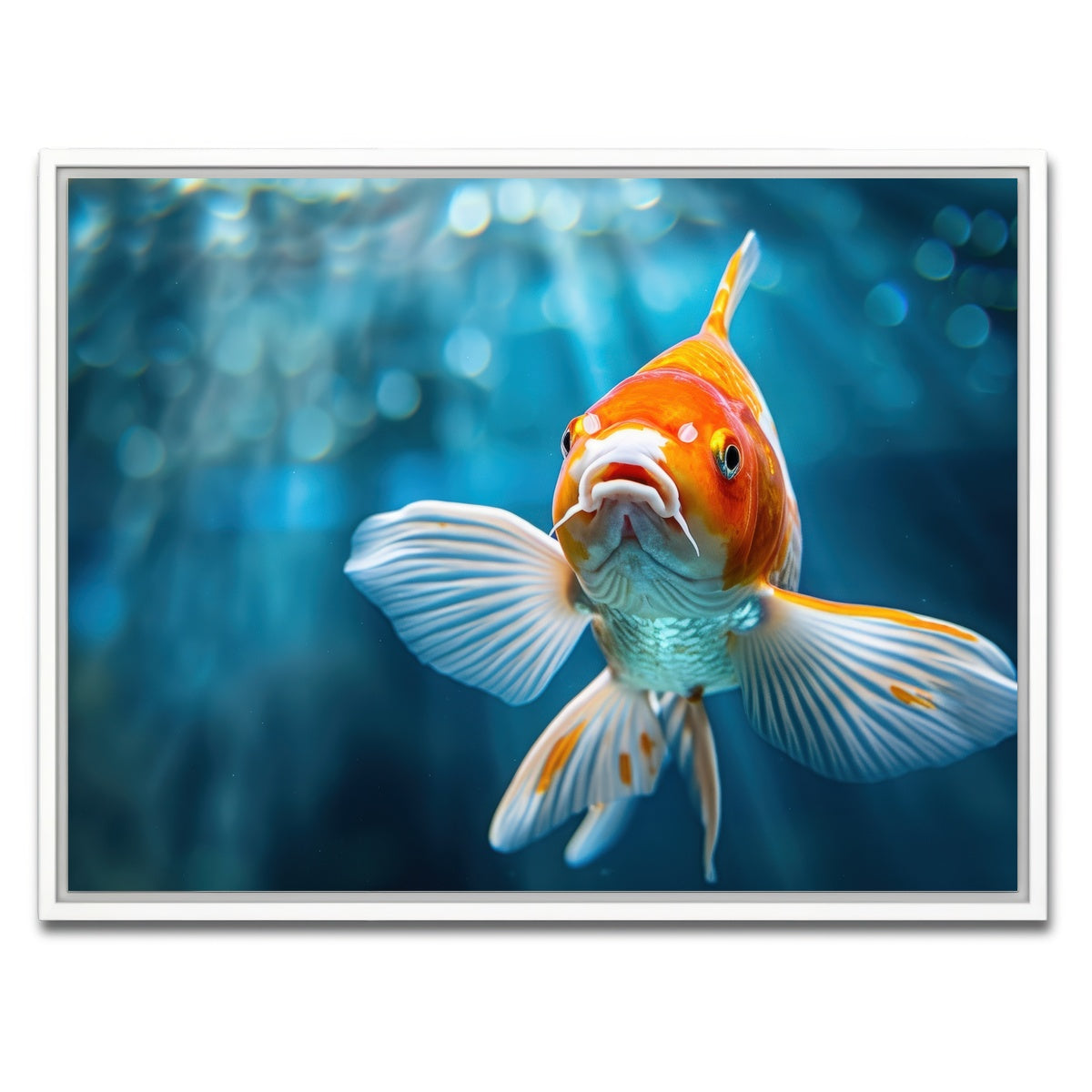AUTO-MOCKUP WHITE | Vibrant Golden Koi | 1 Piece | White Framed Canvas | group=4x3