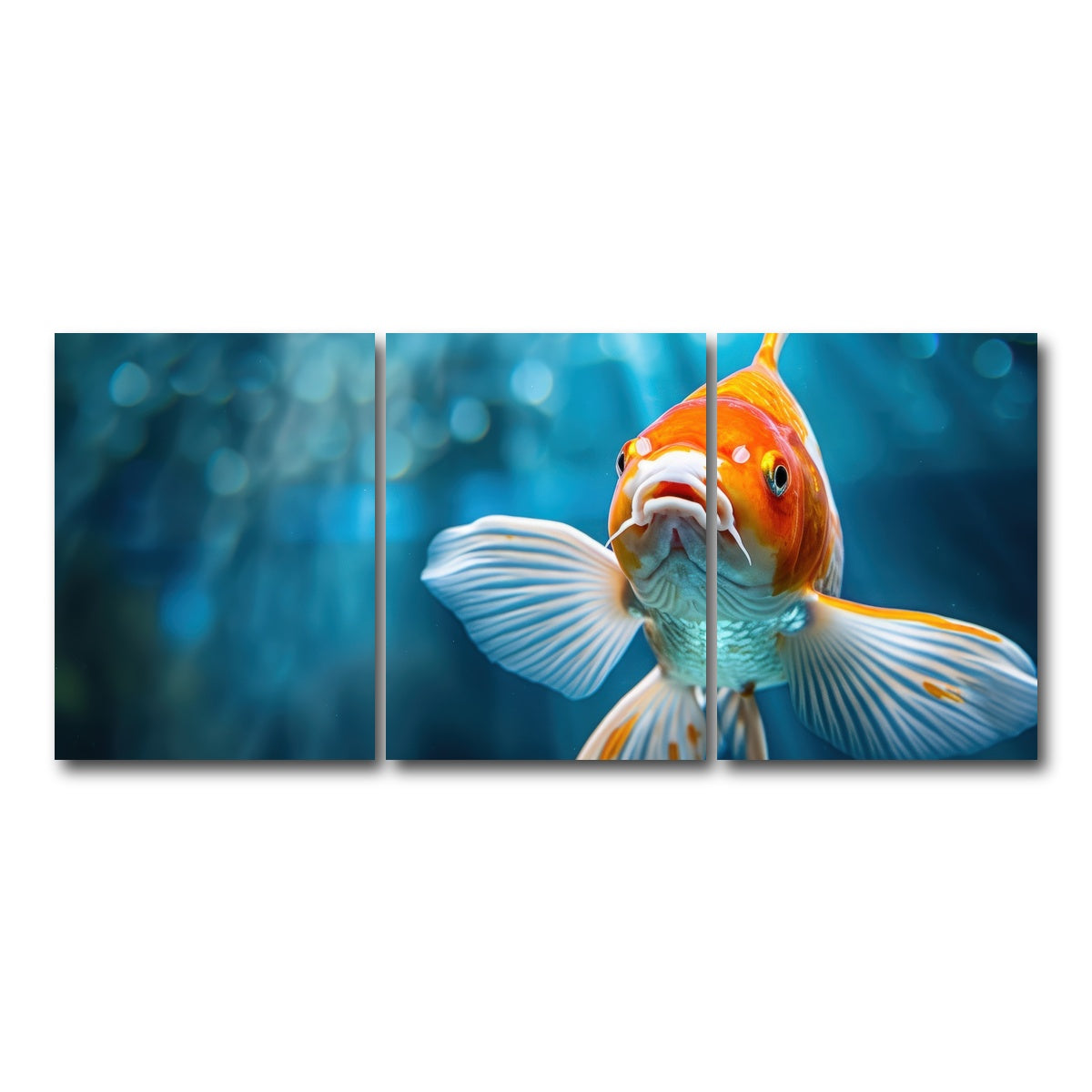 AUTO-MOCKUP WHITE | Vibrant Golden Koi | 3 Piece | Gallery Wrap Canvas | group=18x24