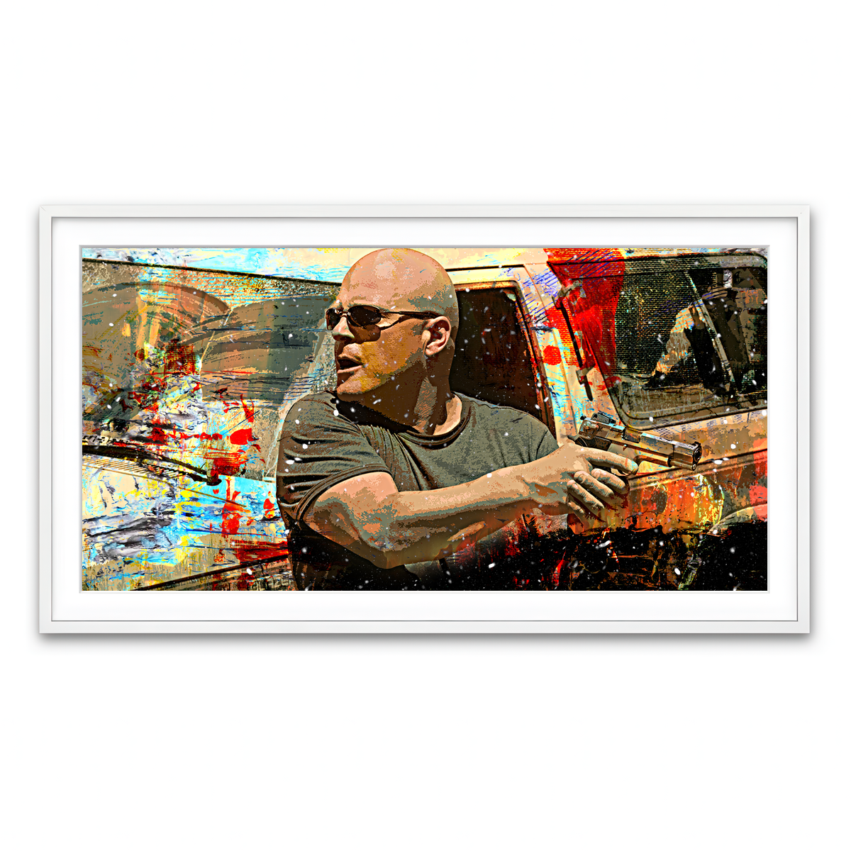 Framed Print 2x1 White