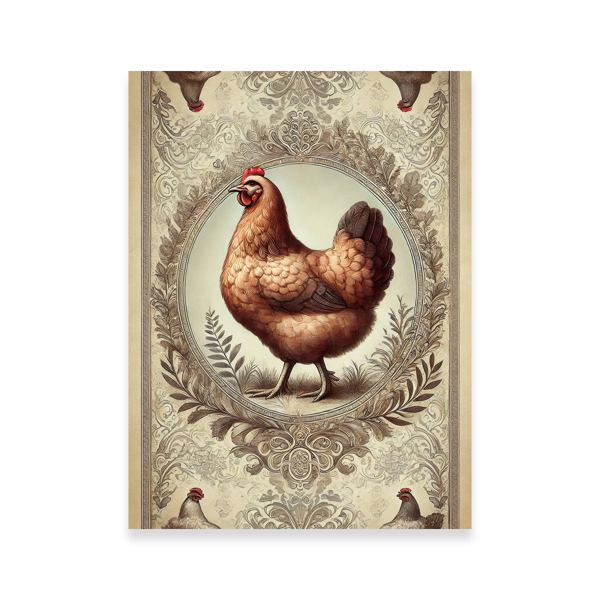Victorian Style Chicken Wall Art