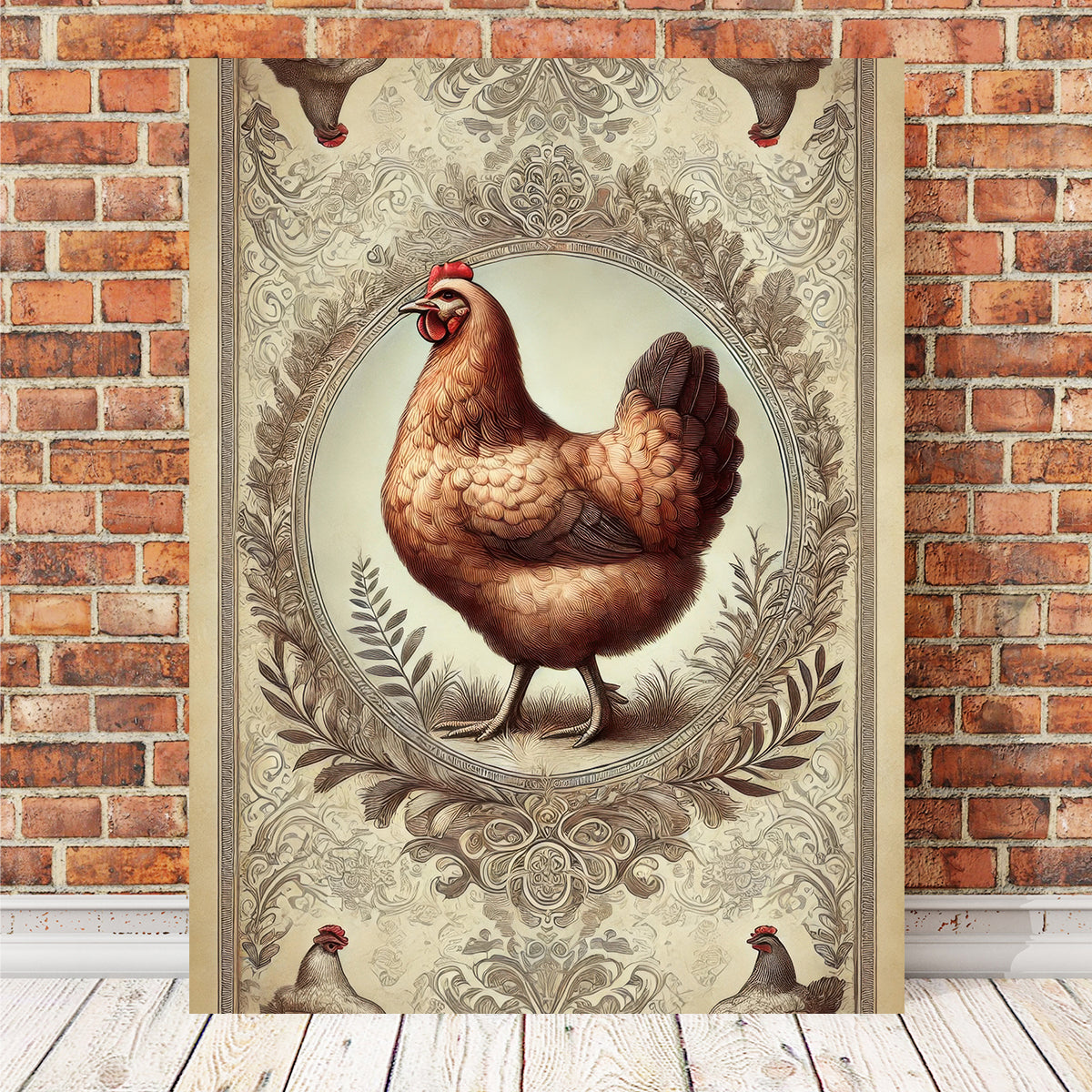 Victorian Style Chicken Wall Art