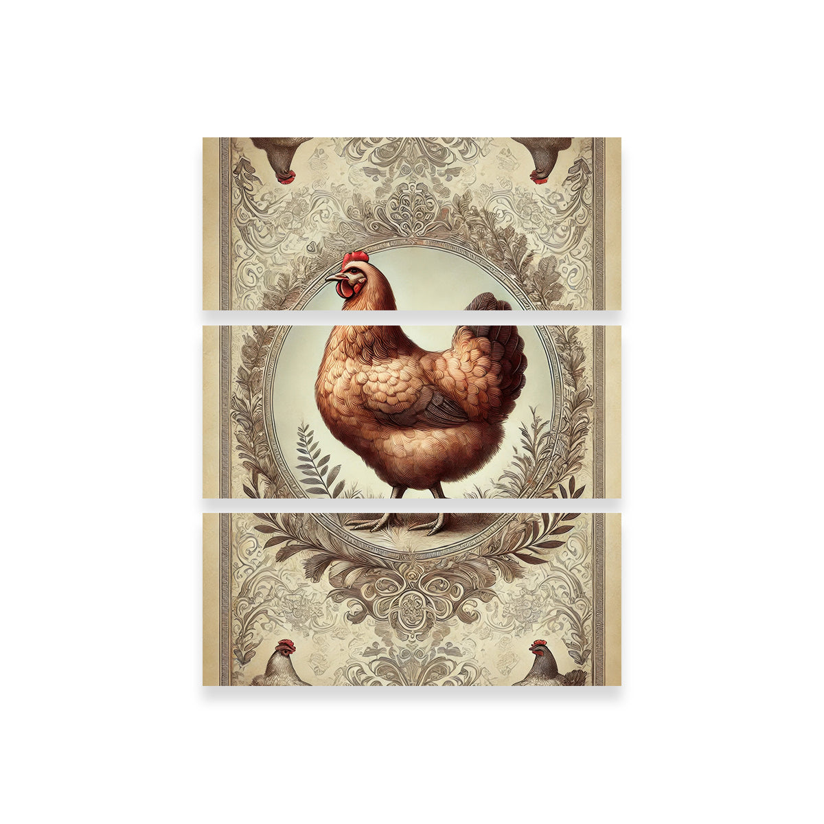 Victorian Style Chicken Wall Art
