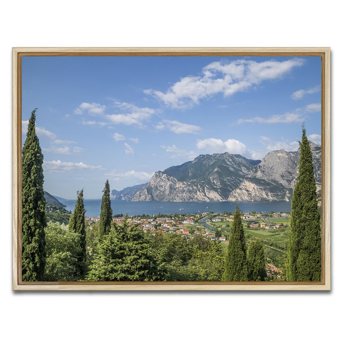 AUTO-MOCKUP WHITE | View to Lake Garda | 1 Piece | Natural Framed Canvas | group=4x3