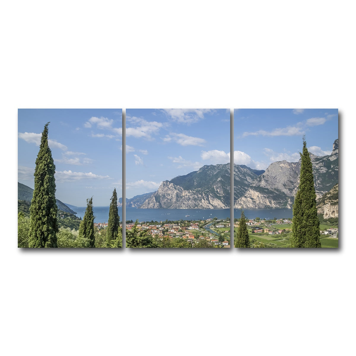 AUTO-MOCKUP WHITE | View to Lake Garda | 3 Piece | Gallery Wrap Canvas | group=18x24