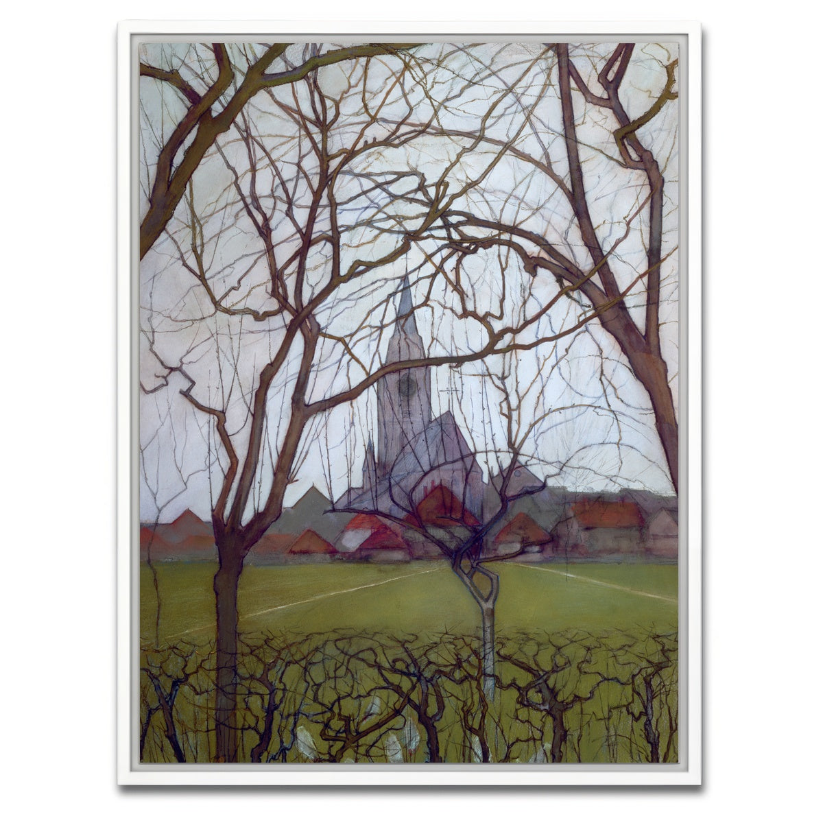 AUTO-MOCKUP WHITE | Village Church | 1 Piece | White Framed Canvas | group=3x4