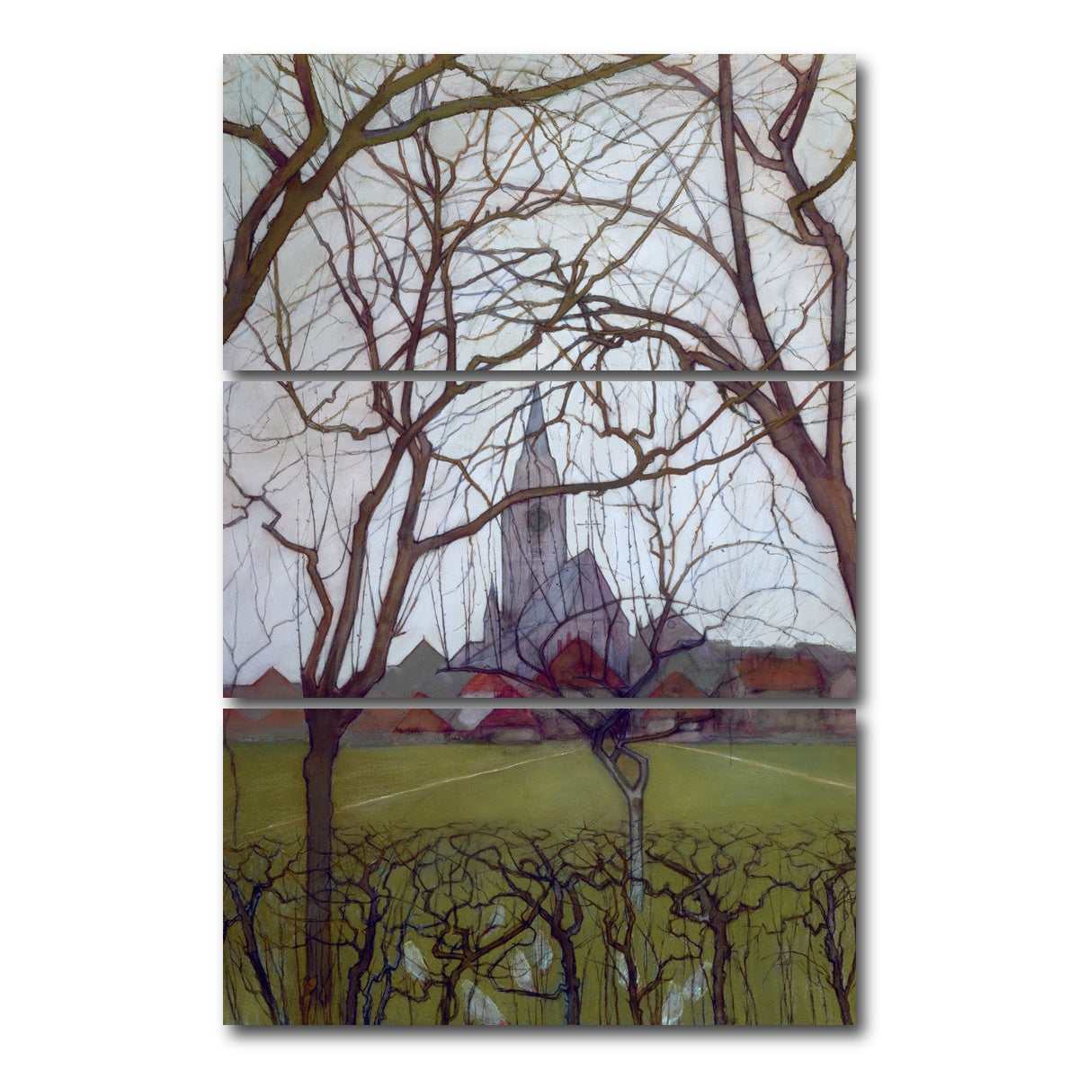 AUTO-MOCKUP WHITE | Village Church | 3 Piece | Gallery Wrap Canvas | group=12x24_stacked