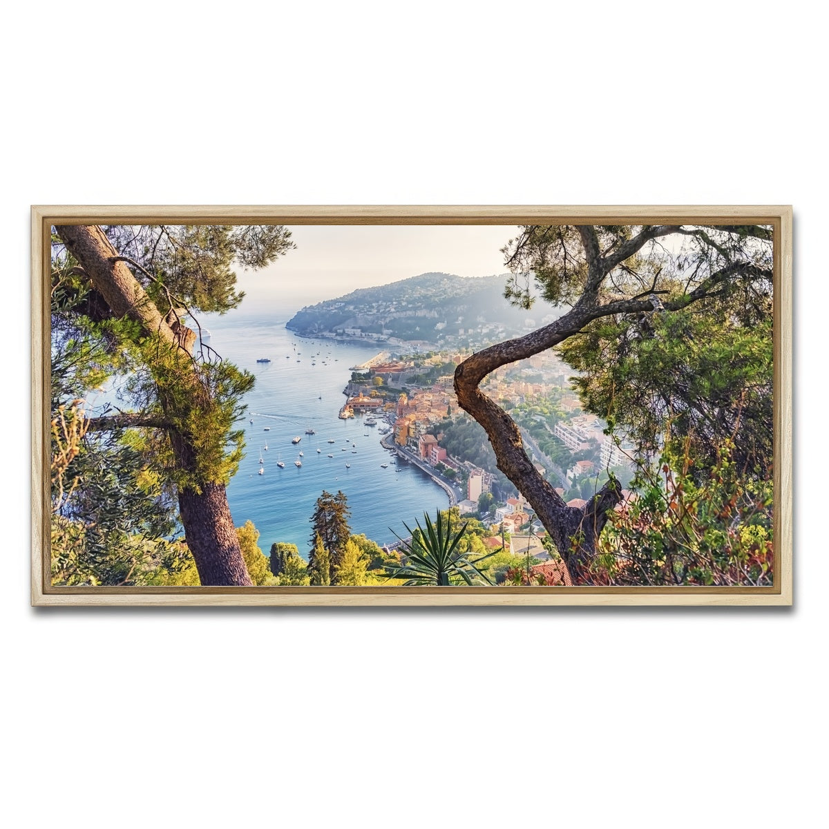 AUTO-MOCKUP WHITE | Villefranche Coastline | 1 Piece | Natural Framed Canvas | group=2x1