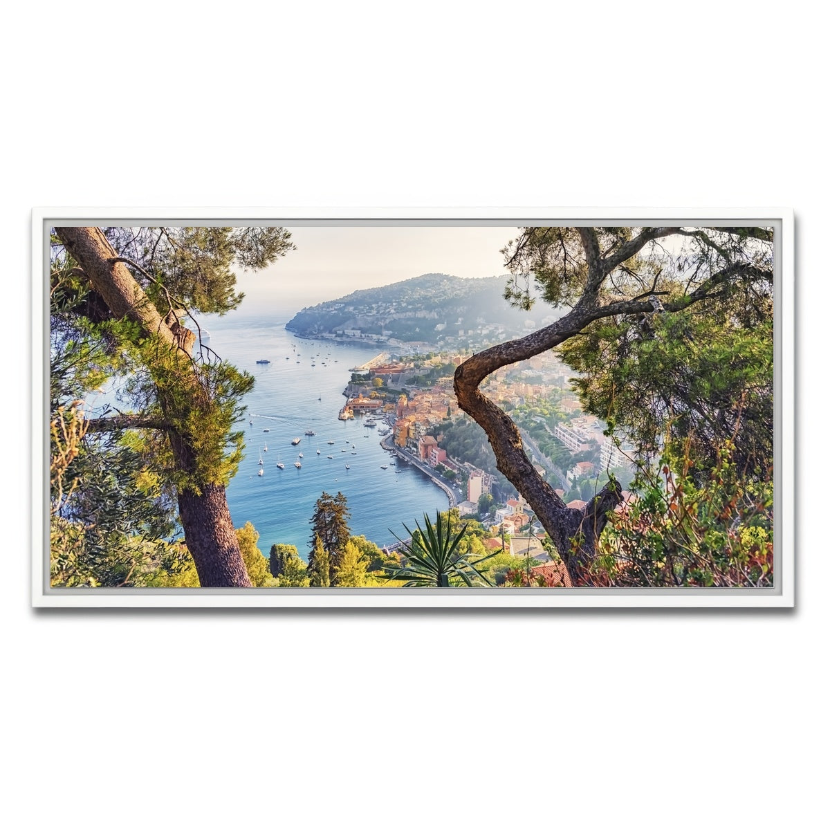 AUTO-MOCKUP WHITE | Villefranche Coastline | 1 Piece | White Framed Canvas | group=2x1