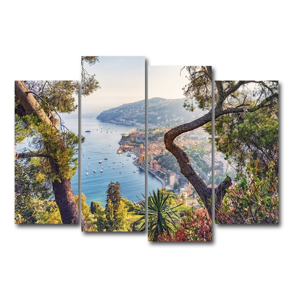 AUTO-MOCKUP WHITE | Villefranche Coastline | 4 Piece | Gallery Wrap Canvas | group=4_normal