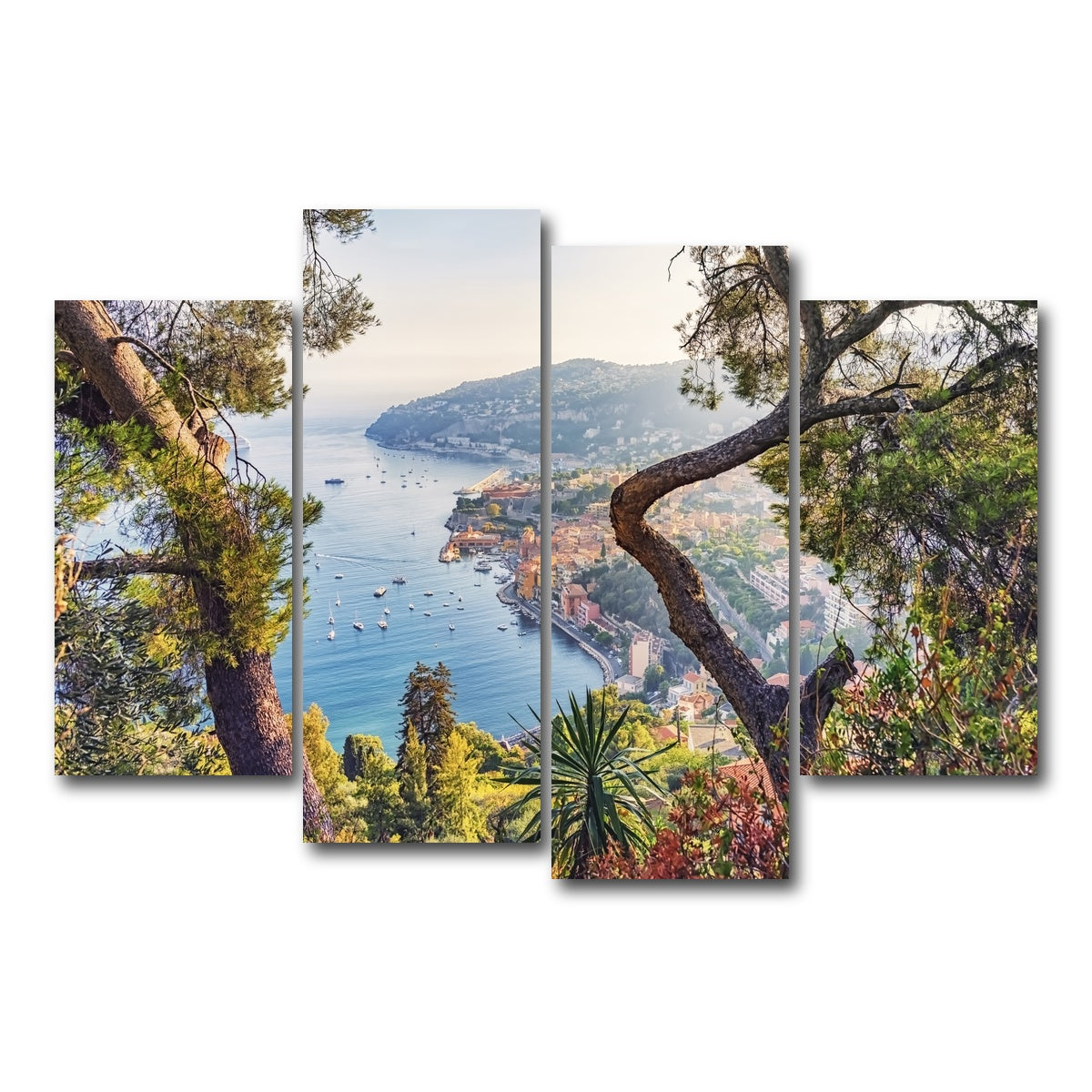 AUTO-MOCKUP WHITE | Villefranche Coastline | 4 Piece | Gallery Wrap Canvas | group=4_short