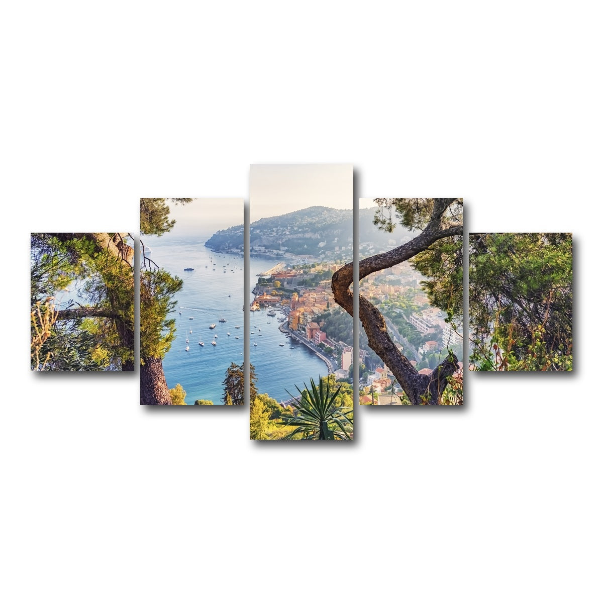 AUTO-MOCKUP WHITE | Villefranche Coastline | 5 Piece | Gallery Wrap Canvas | group=5_short